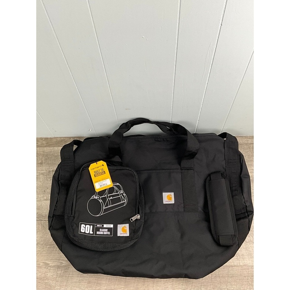 Carhartt Classic 60L Round Duffel Bag Black Heavy-Duty Water-Resistant CB0493